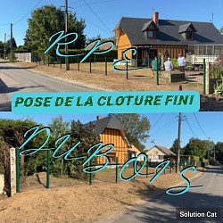 Arrachage de haie + pose de clôture, près de Bernay.